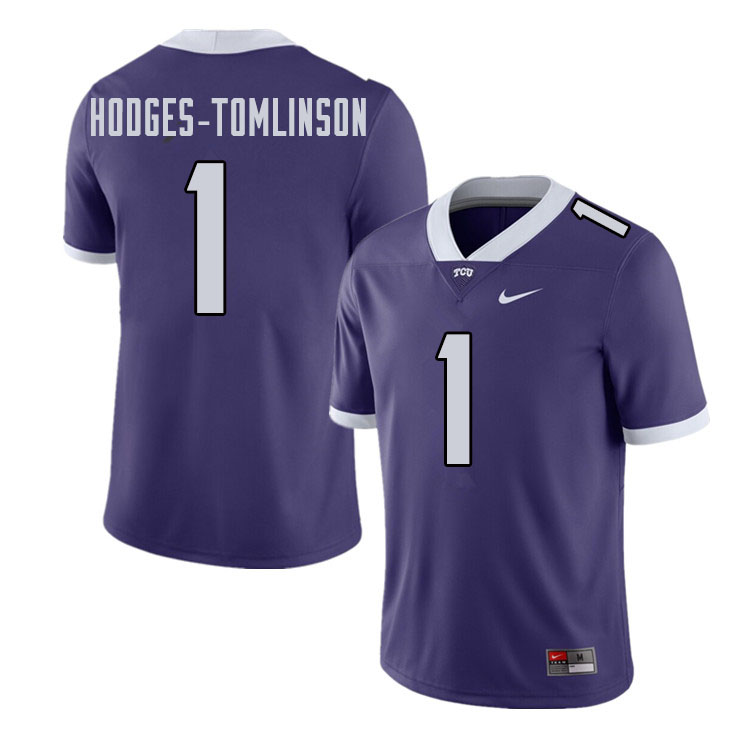 Men #1 Tre'Vius Hodges-Tomlinson TCU Horned Frogs College Football Jerseys Sale-Purple - Click Image to Close